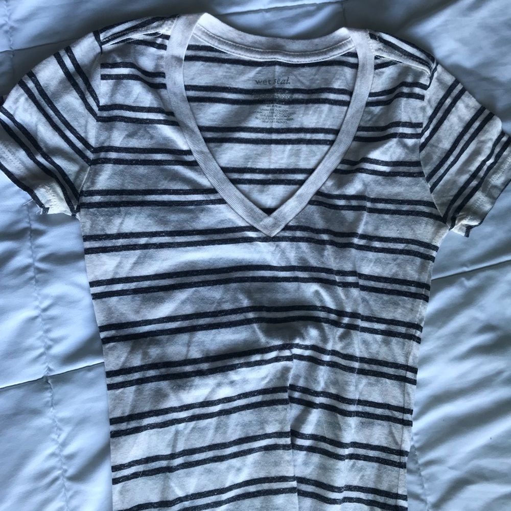 Wet seal stripped v-neck